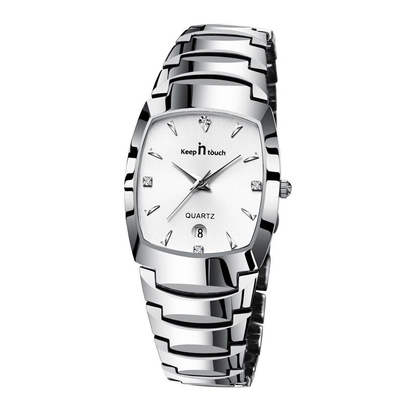 Fashion Men Women Watches Couple Items For Lovers Stainless Steel Quartz Date Clock Casual Business Style His Hers Watch Sets