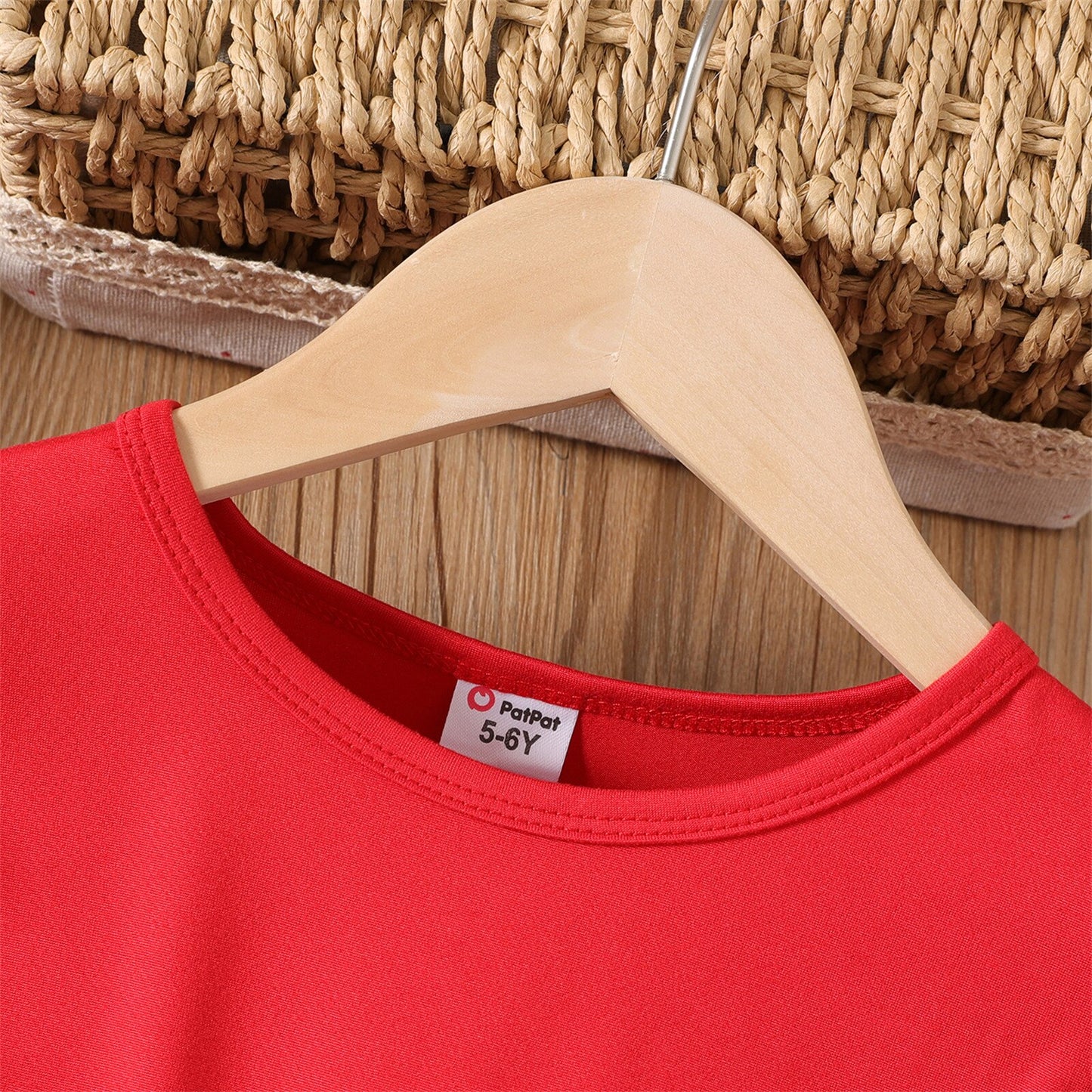 PatPat Kid Girl Floral Print Splice Belted Flutter-sleeve Dress