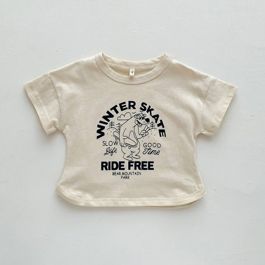 Fashion Kids Summer T-shirts Slub Cotton Toddler Baby Clothes Children Tops Tees For Boys & Girls