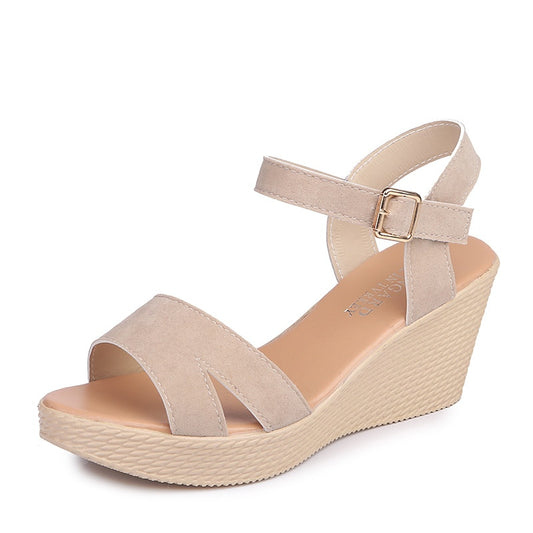 2022 Summer New Open-toed Fish Head Fashion Waterproof Platform Waterproof Platform High-heeled Wedge Sandals Women's Shoes