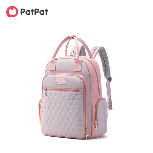 PatPat Mommy Bag Diaper Bag Backpack Large Capacity Multifunction Travel Handle Back Pack with Stroller Buckle