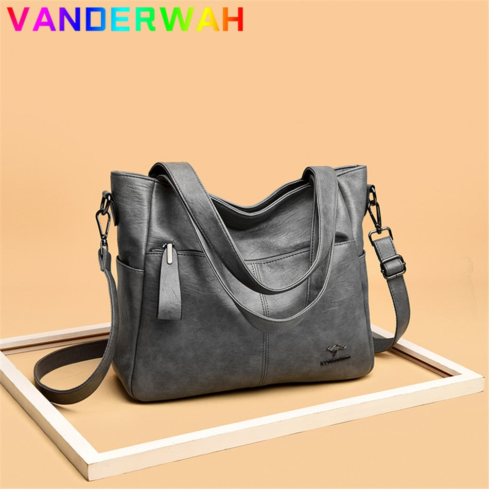 Quality Women's Leather Top Handle Bags Female Shoulder Sac Tote Shopper Bag Bolsa Feminina Luxury Designer Handbags for Woman