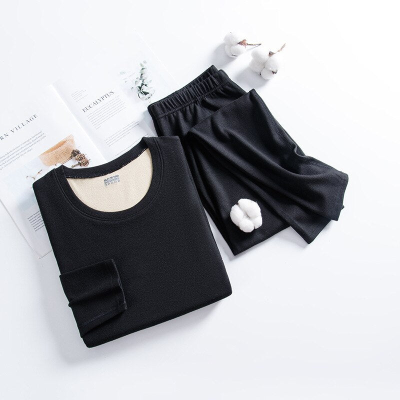 Autumn Winter Men's Fleece Thermal Underwear Suit Thicken High Stretch Winter Warm Base Layers Tight Long Johns Tops & Pants Set