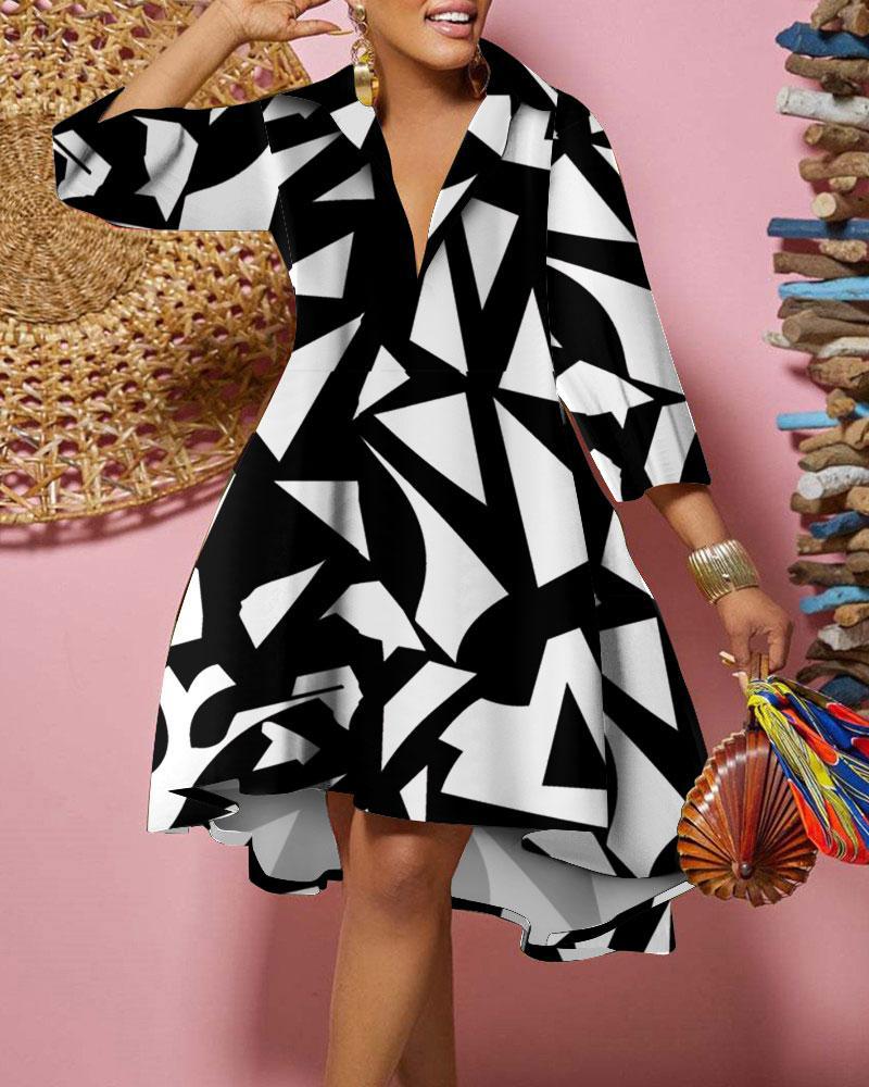 Fashion Print Loose Shirt Dress Women 2023 Spring Casual Leopard Camouflage Print Button Shirt Irregular Dresses For Women's