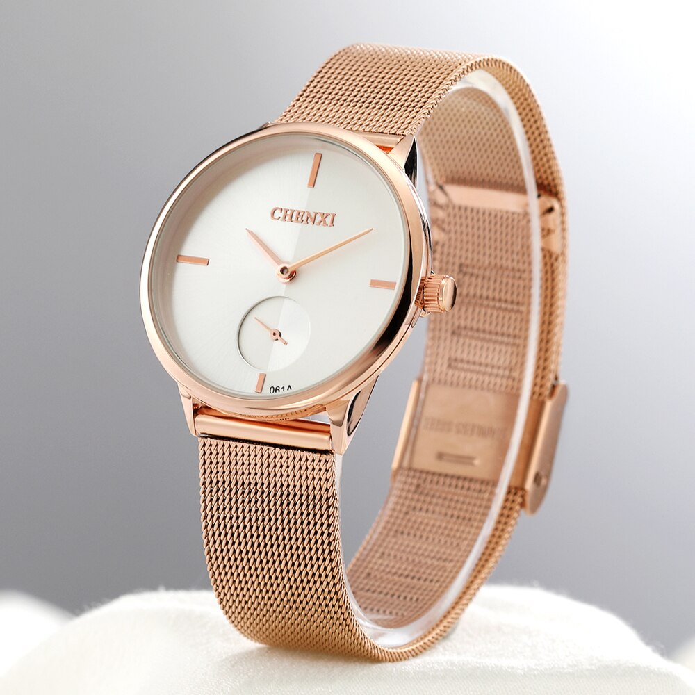 CHENXI Brand New Fashion Couple Wristwatches Waterproof Men Clock Lover Rose Gold Women Dress Watches Ladies Quartz Watch Gift