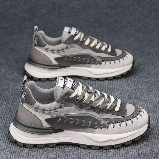 Designer Men's British Color Patchwork Height Increasing Causal Flats Shoes Loafers Sport Walking Sneakers Zapatillas Hombre