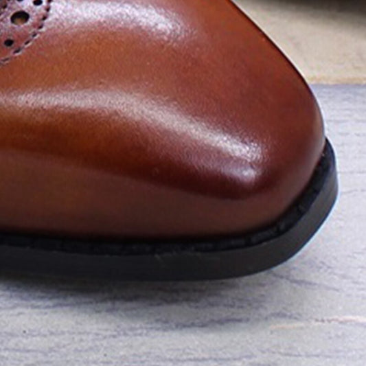 Italian Luxury Men's Dress Shoes Calf Genuine Leather Lace-Up Wingtip Black Oxford Farmal Business Office Classic Shoe for Men