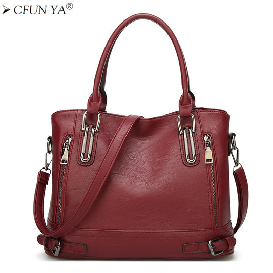 CFUN YA Vintage Trend Women's Bags Female Handbags Retro Large Capacity Tote Bags Shoulder Messenger Pack Crossbody Handle Bag