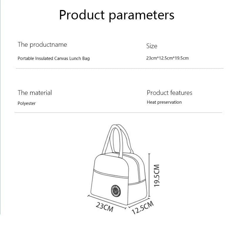 Portable Lunch Bags For Kids Handigs Thermel Insulatad Camvas Tite Pouch Scholl Bento Picnic Food Storege Conteiners Kitchen