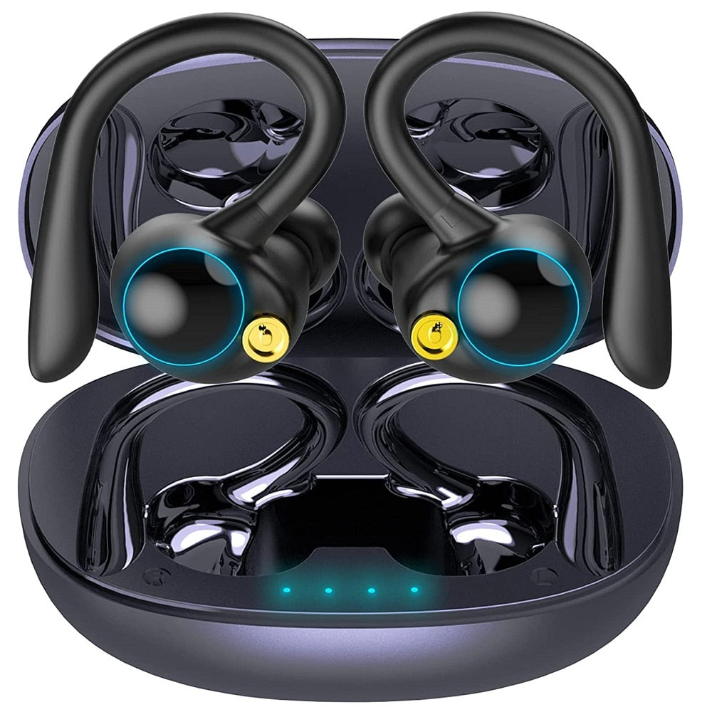 Bluetooth Headphones True Wireless Earbuds with Charging Box Stereo Sound Earphones with Mic in-Ear Headsets Deep Bass for Sport