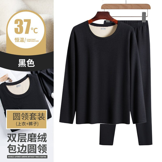 Winter Men's Fleece Thick Thermal Underwear Suit Autumn Winter Heated Electric Keep Warm Thick Clothing For Man Plus Size L-4X