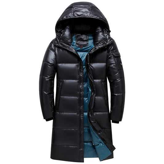 2022 New Winter Men's Down Jacket Long Thicken Warm 90% White Duck Down Coat Men Winter Puffer Jacket Hooded Parka Black Outwear