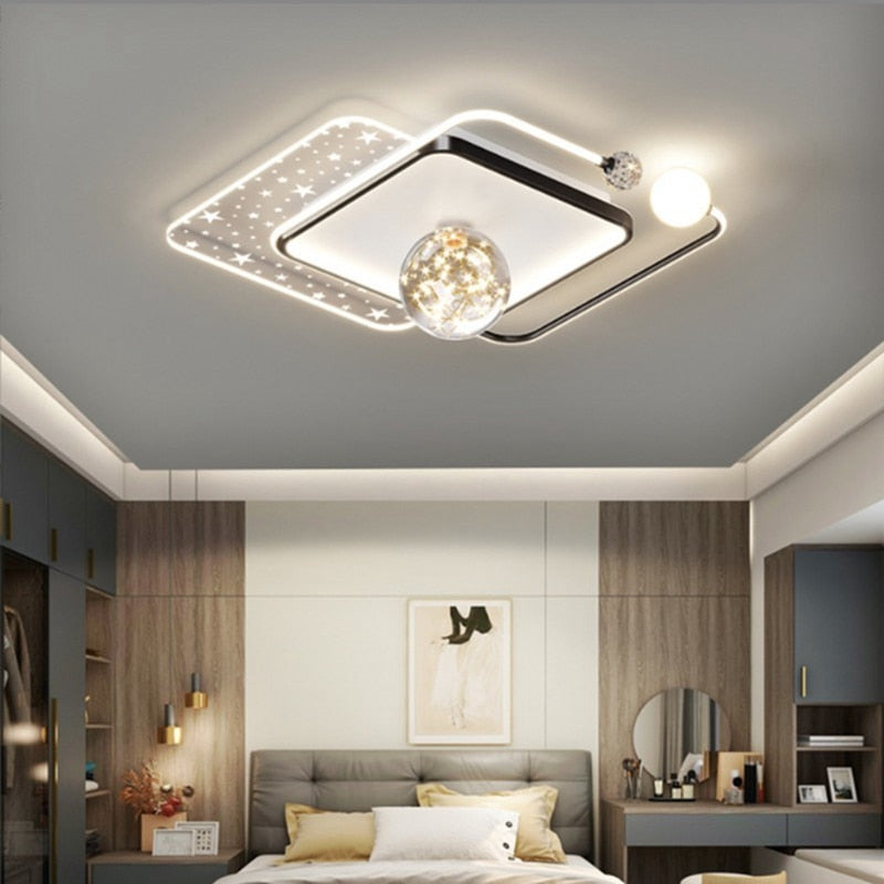 Modern Bedroom Ceiling Lamp Personalized Gypsophila Children's Room Chandelier Creative LED Study Room Interior Decoration Lamps