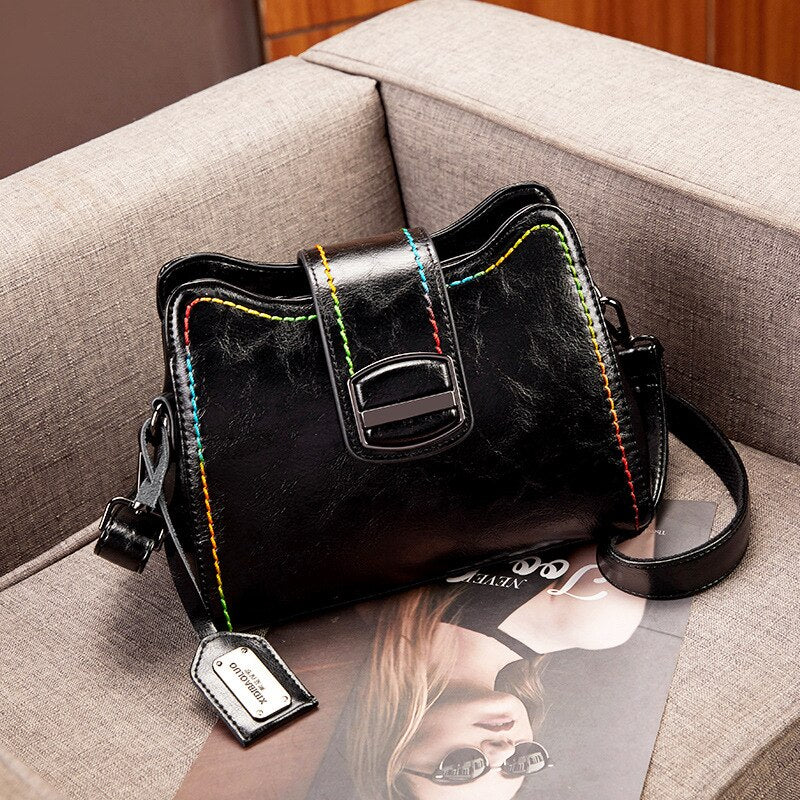 CFUN YA Solid Color PU Leather Bucket Crossbody Bags for Women Fashion Brand Designer Handbags and Purse Ladies Shoulder Pack