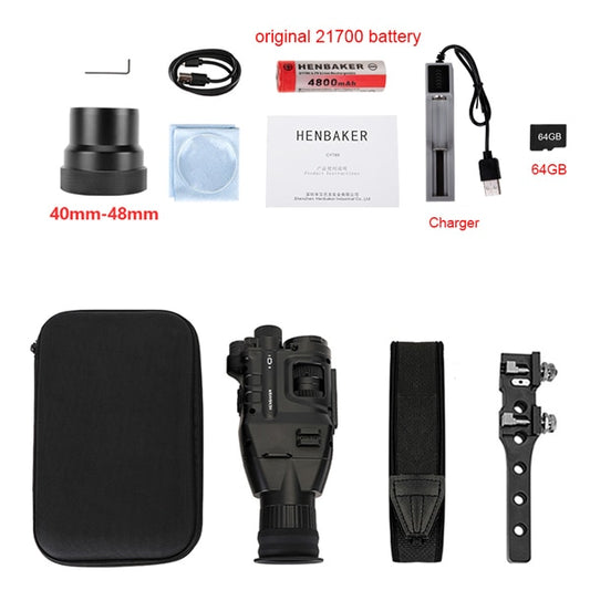 Henbaker CY789 Infrared Night Vision Scope 940nm Digital Night Vision Monocular Device with Wifi APP 1080P HD 24x NV Optical