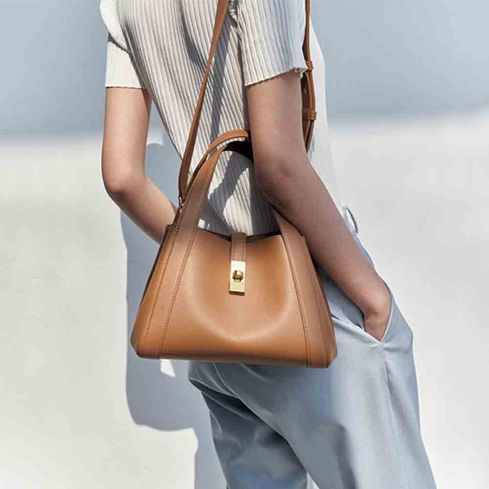 Fashionable Soft Genuine Leather Women Luxury Designer Bags Chic Shoulder Basket Bag Party Female Mini Tote Purses Black 2022