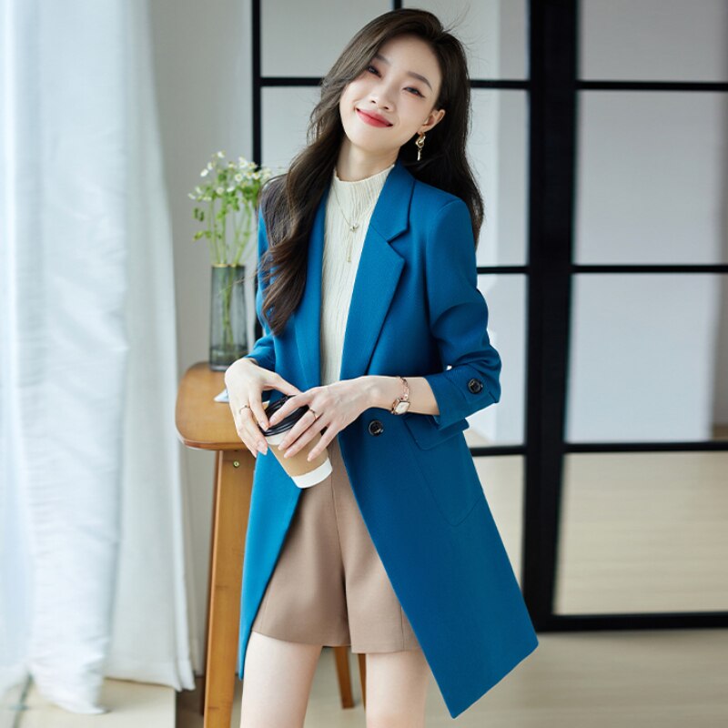Autumn Trench Coat for Women Mid-length Jackets 2022 New Fashion Women Clothing Suit Jacket Women OL Elegant Long Coat Women