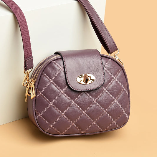 2022 New Summer Small Single Shoulder Messenger PU Bag Women's Three-Layer Round Luxury Simple Messenger Bag Zero Wallet