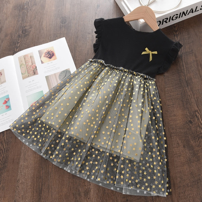 Menoea Baby Girl Cute Costume Fall 2022 Children Mesh Cotton Dress with Long Puff Sleeve Princess Dresses Winter Dress for Girls