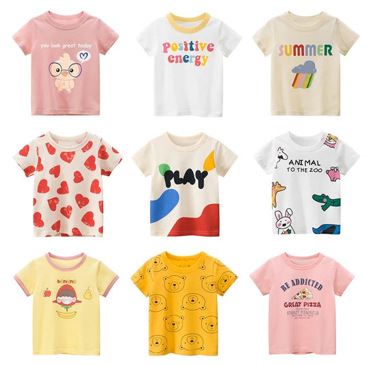 Cotton Children Kids T-shirt For Boys a Boy T Shirt Girls Tops Cartoon Baby Clothes Tee Short Sleeve Child's Shirts New 2021