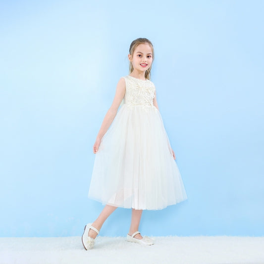 2022 New Flower Girl Dresses Lace Ankle Length Sleeveless Princess Dresses for Party Wedding Show Kids Clothes E1959