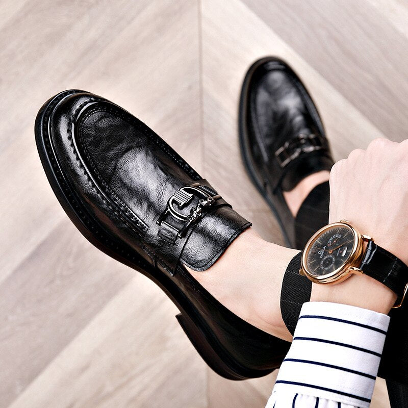 Business Men's Leather Shoes Spring Autumn Winter New Designer Warm Shoes Male Fashion Casual Soft Sole Loafers Men