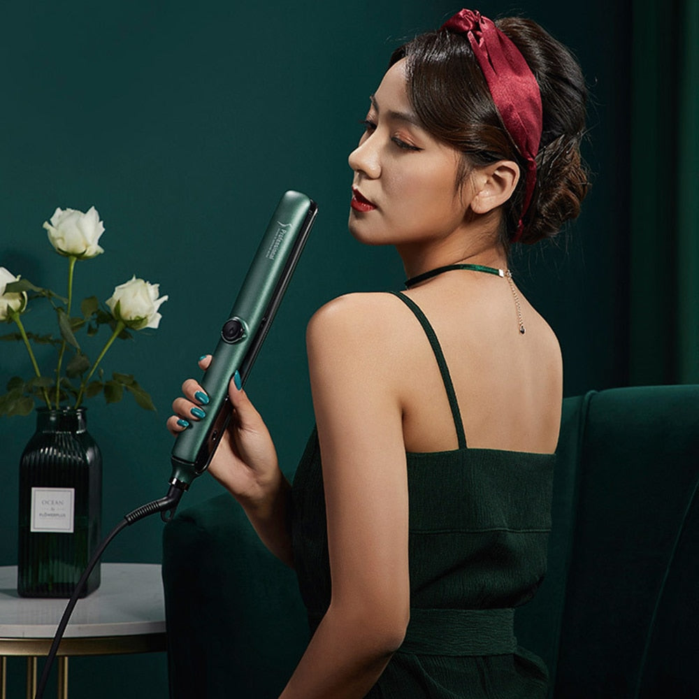 Steam Hair Straightener Ceramic Coating Plates LCD Display Flat Iron MCH Heating Hair Styling Tools with Infrared Function Gifts