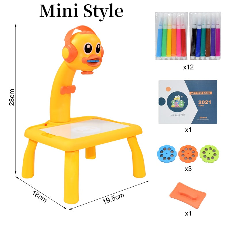 Children Led Projector Art Drawing Table Toys Kids Painting Board Desk Arts Crafts Educational Learning Paint Tools Toy for Girl