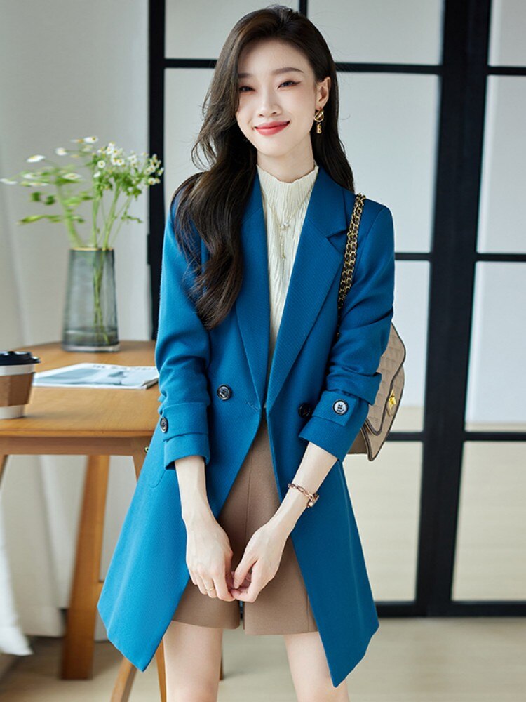 Autumn Trench Coat for Women Mid-length Jackets 2022 New Fashion Women Clothing Suit Jacket Women OL Elegant Long Coat Women
