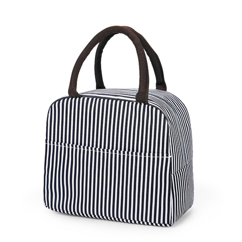 New Portable Lunch Bag Portable Insulated Canvas Lunch Bag Ladies Kids Breakfast Storage Bag Food Cooling Insulation Container
