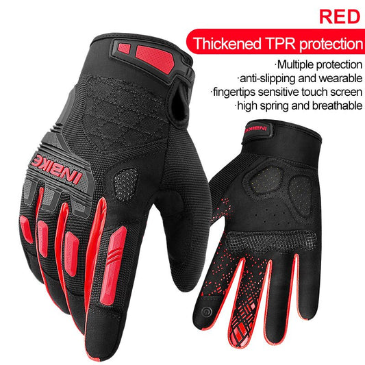 INBIKE Mountain Bike Gloves Thickened TPR Palm Pad Men's Woman Shockproof Full Finger Cycling Downhill MTB Bicycle Gloves MC020