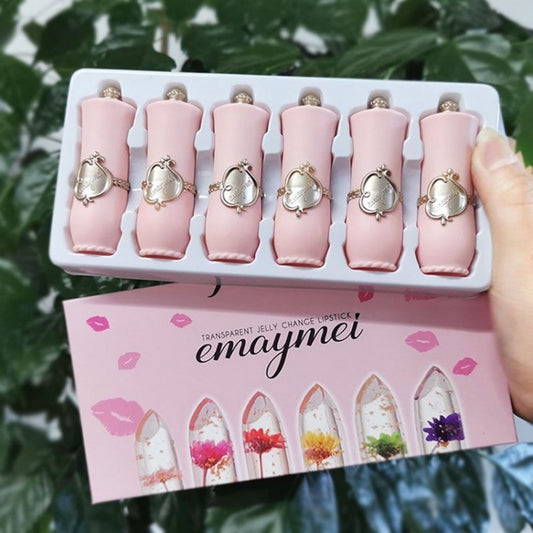 6-pack Transparent Moisturizing Jelly Lipstick Moisturizing Color Changing Lipstick Set Wholesale Make Up Matte Lipstick