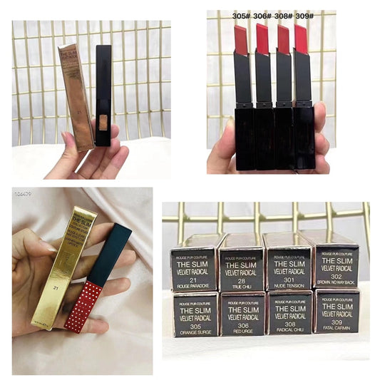 Brand New 2022 Lip Cosmetics The Slim Rouge A Levres Highly Pigmented Velvet Matte Lipstick Color 21-28-301-302-303-304-305-306