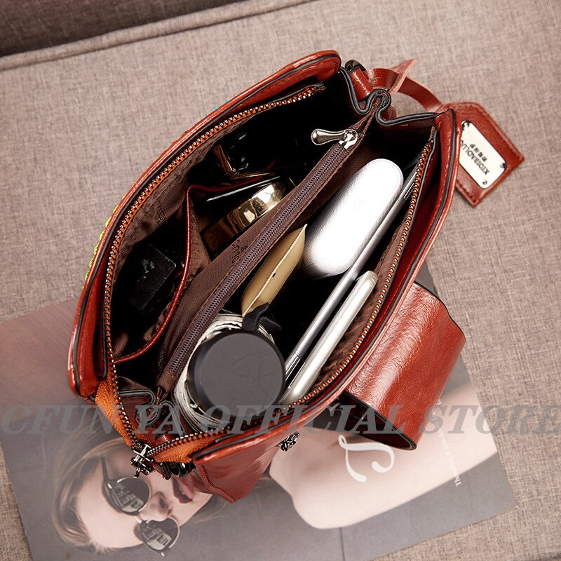 CFUN YA Solid Color PU Leather Bucket Crossbody Bags for Women Fashion Brand Designer Handbags and Purse Ladies Shoulder Pack