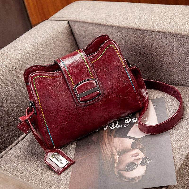 CFUN YA Solid Color PU Leather Bucket Crossbody Bags for Women Fashion Brand Designer Handbags and Purse Ladies Shoulder Pack