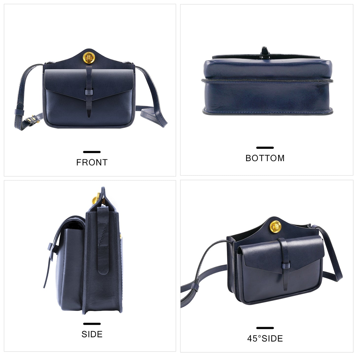 ANGENGRUI First Layer Cowhide women's Bag Simple and Exquisite Shoulder Bag Handmade Messenger Bag