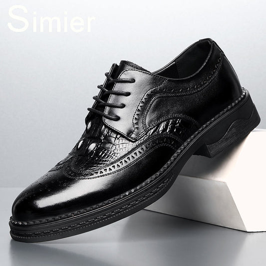 Fashion Men's oxfords shoes lace up brogue Luxury Tassels Formal Men Dress Office Wedding party Shoes Men Leather Shoes men