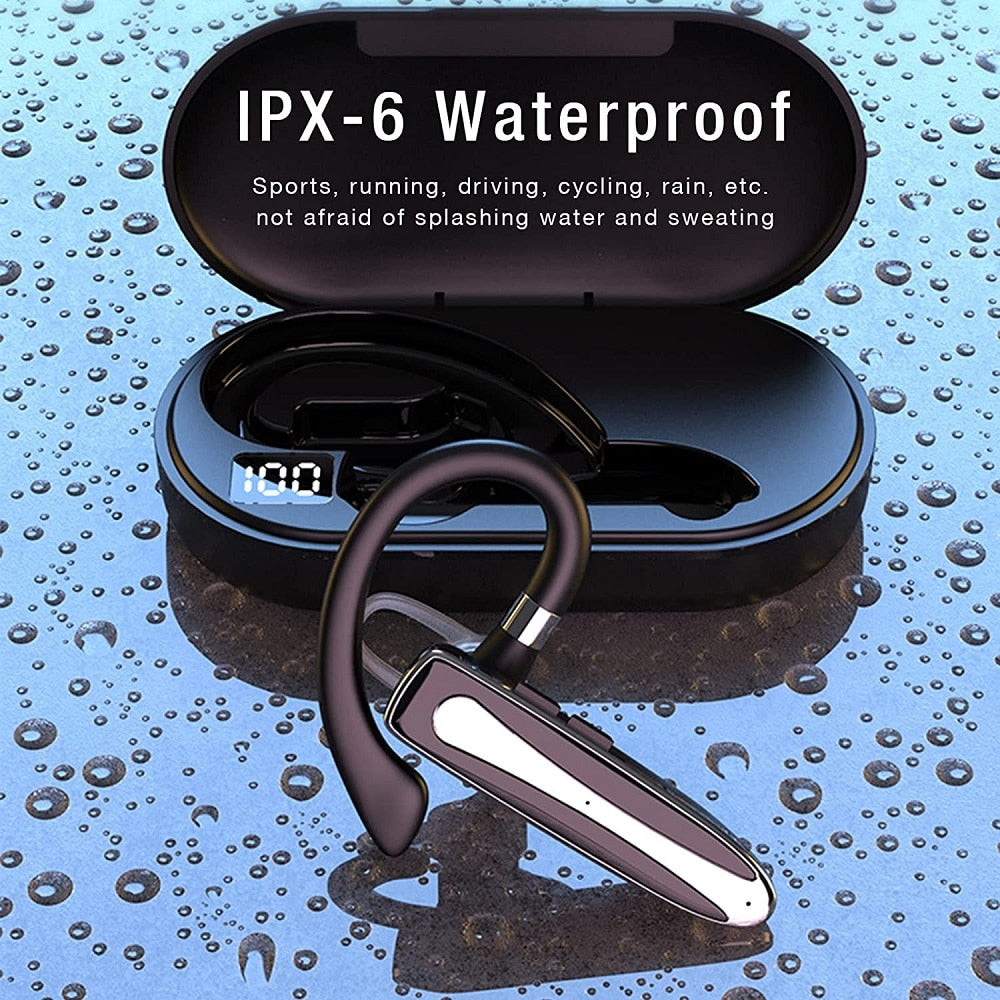 Ear-Hook New Bluetooth Earphones Sports Waterproof Headsets Business Handsfree Wireless Headphone With Microphone Charging Box