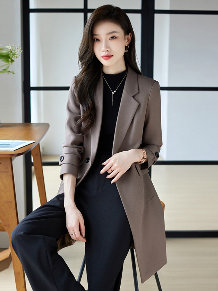 Autumn Trench Coat for Women Mid-length Jackets 2022 New Fashion Women Clothing Suit Jacket Women OL Elegant Long Coat Women