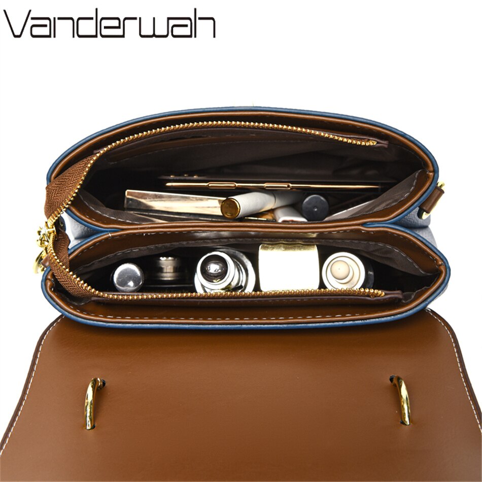 Elegant Women's Handbags High Quality Leather Totes Bag Female Top-Handle Sac Crossbody Shoulder Bag Hand Bag Bolsa 2 Layers