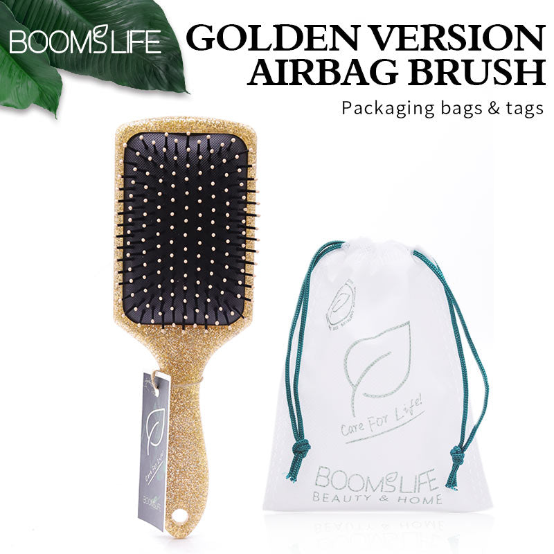 Luxury Gold Paddle Hair Brush Women Anti Static Hair Comb Curly Detangle HairBrush Hairdressing Massage Comb Beauty Styling Tool