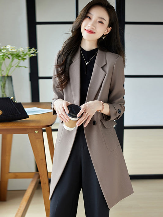 Autumn Trench Coat for Women Mid-length Jackets 2022 New Fashion Women Clothing Suit Jacket Women OL Elegant Long Coat Women