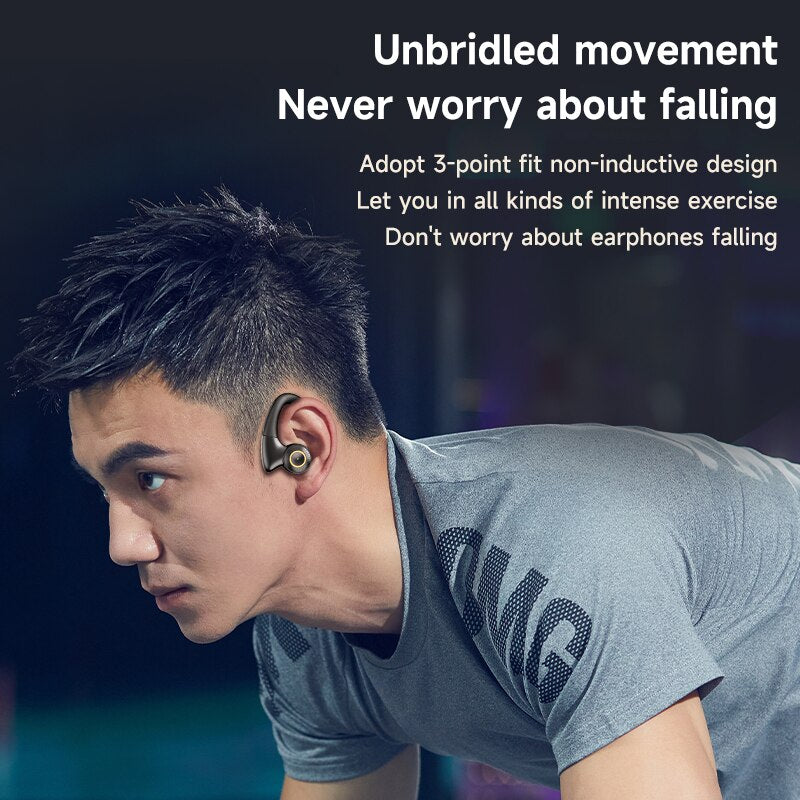 Air Conduction BluetoothH eadphones Noise Reduction Sports Waterproof Wireless Earphones Ear Hooks Headsets HiFi Bass Earbuds