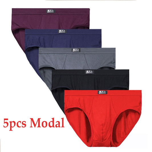 5pcs/Lot 5XL Modal Men's Underwear Briefs Male Underpants for Men Brief Panties Mens shorts Bikini Pant Men Sexy Solid comfort