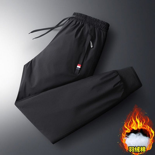 Men's Casual Cotton-padded Trousers Men Solid Thick Warm Pants Water Proof Comfortable Black Cargo Pant Joggers Plus Size 5XL
