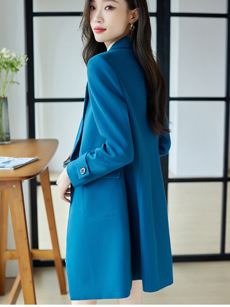 Autumn Trench Coat for Women Mid-length Jackets 2022 New Fashion Women Clothing Suit Jacket Women OL Elegant Long Coat Women