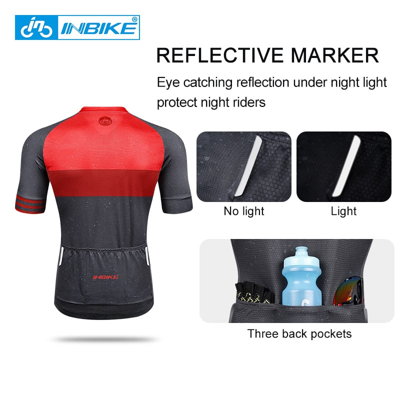 INBIKE Men Cycling Jersey Breathable MTB Bike Shirt Downhill Jersey Summer Pro Mountain Road Bicycle Short Sleeve Clothing JS008
