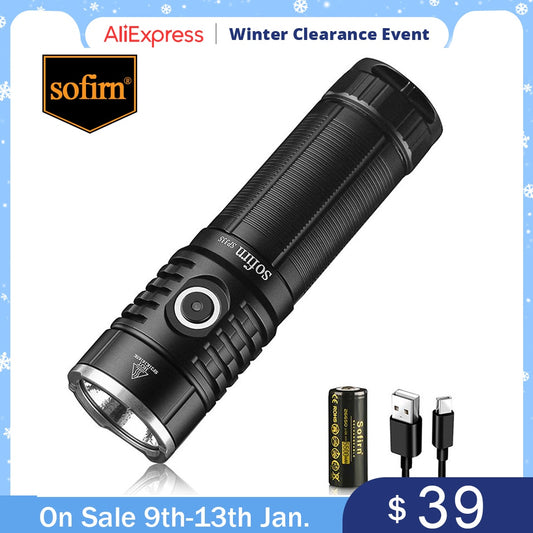 Sofirn SP33S USB C Rechargeable XHP70.2 5000lm Powerful LED Flashlight 26650 21700 Torch with Power Bank Function