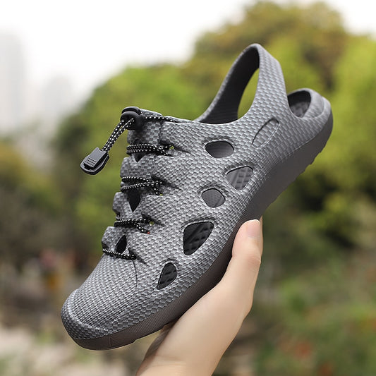 Men's Sandals Summer 2023 Light Slip-on Jelly Shoes Slippers Men Breathable Non-Slip Beach Soft Bottom Water Footwear Flats