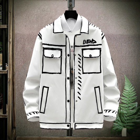 New Spring Autumn Casual Jackets Korean Fashion Short Lapel coat Decoration Body Men's Jacket High Quality Hip Hop Coats Men